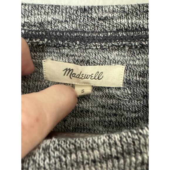 Madewell Textured Crew Neck Sweatshirt Heather Coal Size Small - Picture 3 of 7